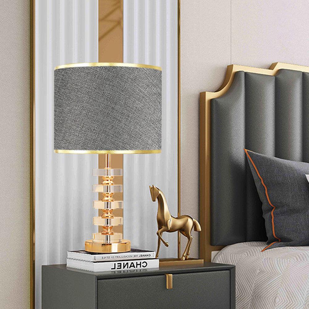 Parchway & Co. Crystal and Linen Table Lamp - Divine Heart L.A.