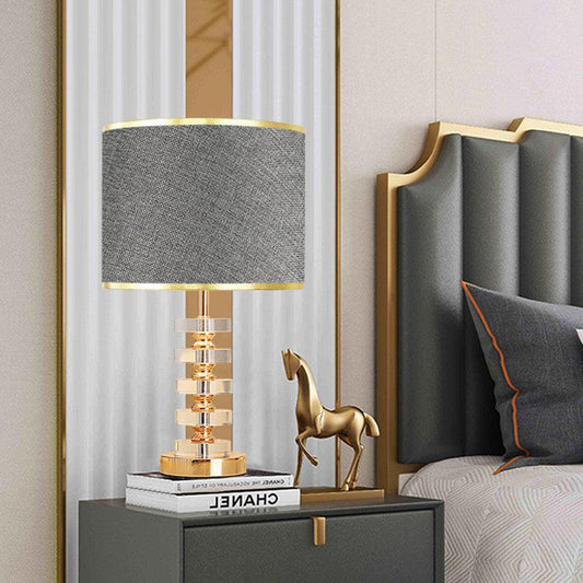 Parchway & Co. Crystal and Linen Table Lamp - Divine Heart L.A.