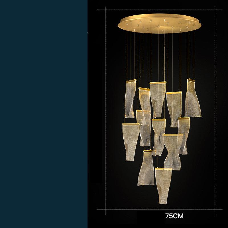 Peaceful Winds Chandelier in Gold with Raw Silk Hanging Discs - Divine Heart L.A.