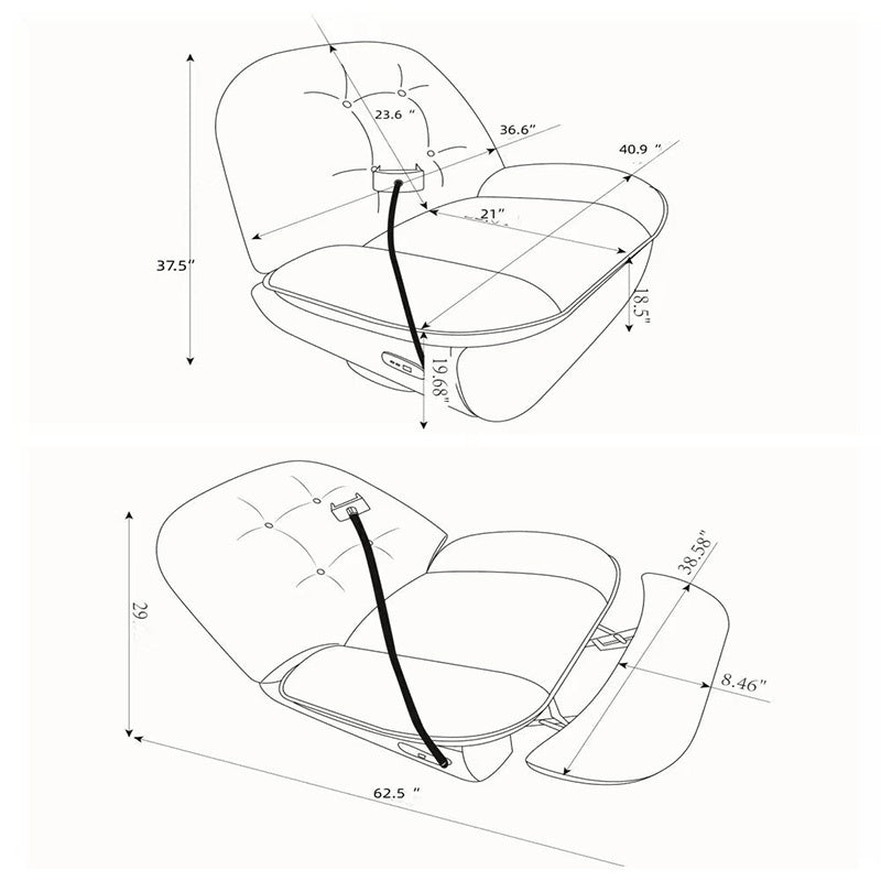 Home Theater Power Rocker Recliner with Type-C & USB Port