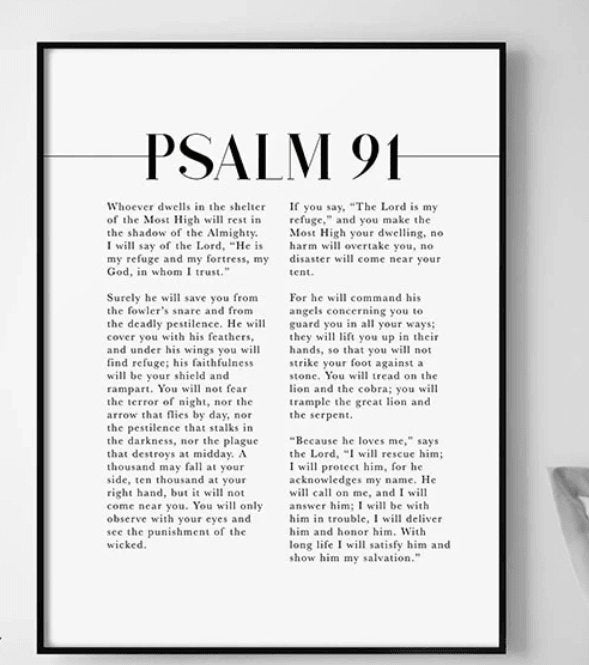 Psalms 91 Wall Canvas - Divine Heart L.A.