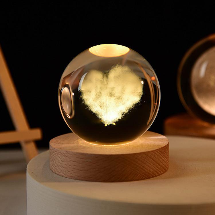 Say Goodnight 3D Crystal Ball Night Light - Divine Heart L.A.
