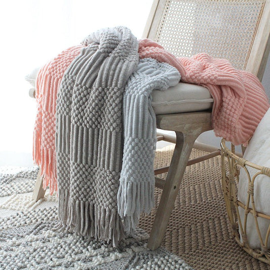 Scandi South Textured Knit Blanket - Divine Heart L.A.