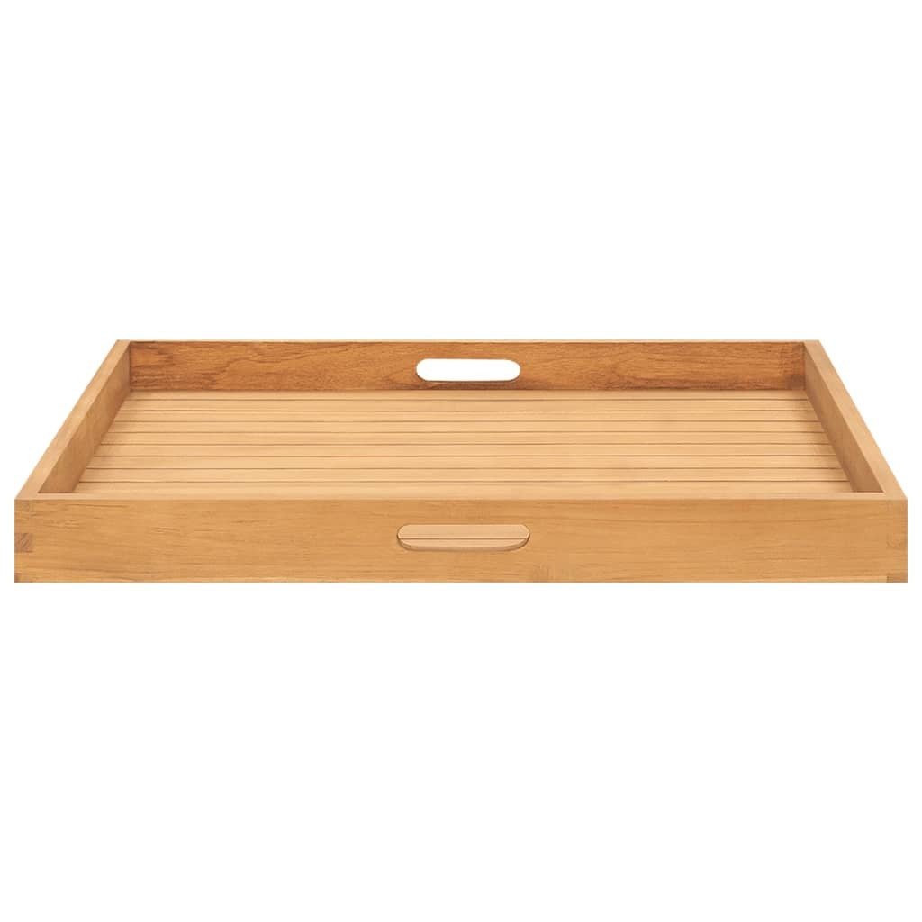 Serving Tray 27.6"x27.6" Solid Wood Teak - Divine Heart L.A.