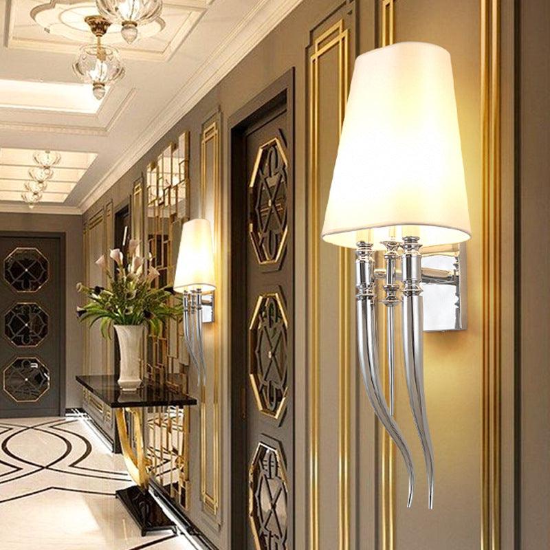 Sicilian Horn Wall Sconce in Silver - Divine Heart L.A.