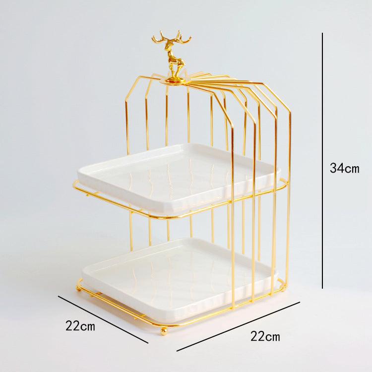 Simple Luxuries Gold Plated Ceramic Dessert Display Rack - Divine Heart L.A.