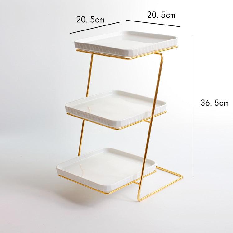 Simple Luxuries Gold Plated Ceramic Dessert Display Rack - Divine Heart L.A.