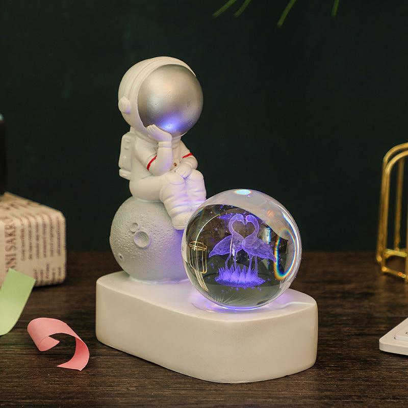The Little Dreamer Astronaut Glowing Crystal Ball Night Light - Divine Heart L.A.
