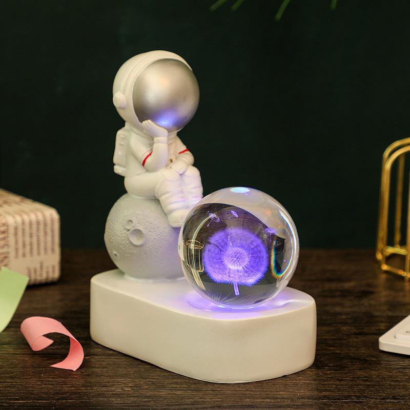 The Little Dreamer Astronaut Glowing Crystal Ball Night Light - Divine Heart L.A.