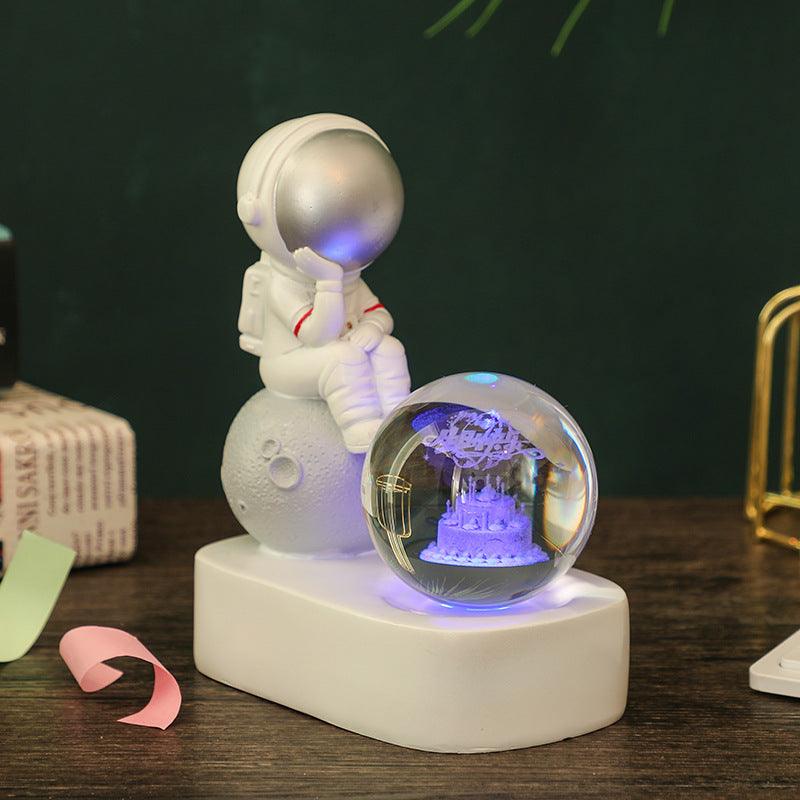 The Little Dreamer Astronaut Glowing Crystal Ball Night Light - Divine Heart L.A.
