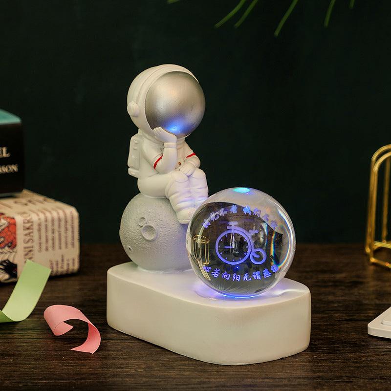 The Little Dreamer Astronaut Glowing Crystal Ball Night Light - Divine Heart L.A.