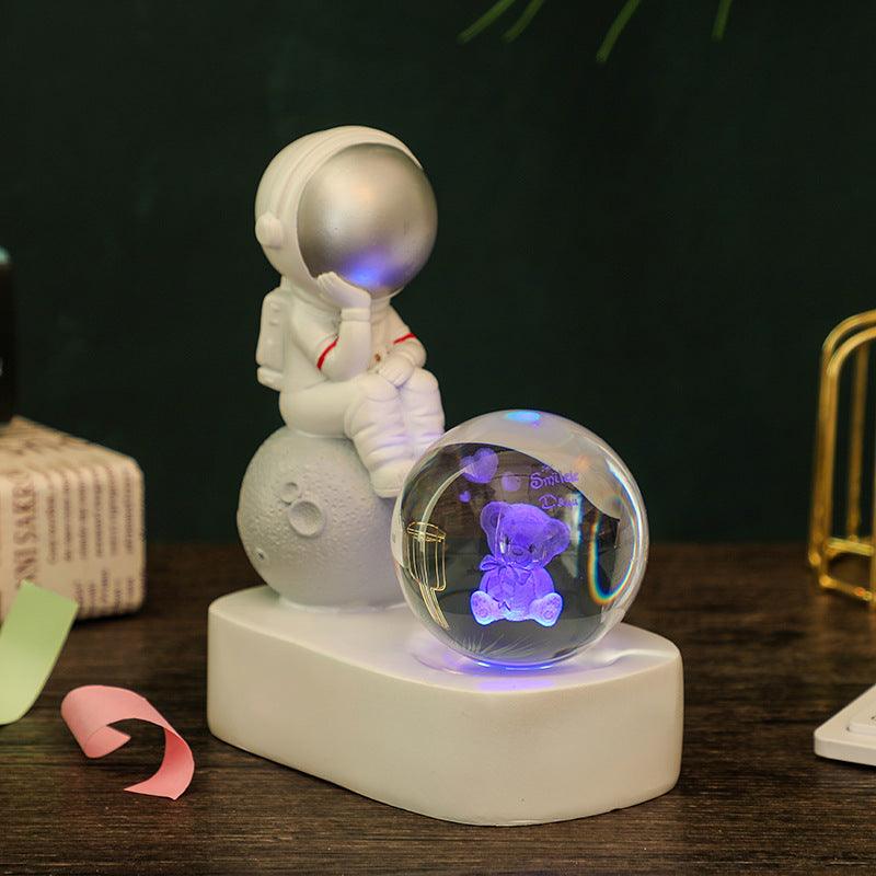 The Little Dreamer Astronaut Glowing Crystal Ball Night Light - Divine Heart L.A.