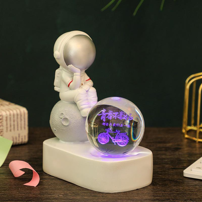 The Little Dreamer Astronaut Glowing Crystal Ball Night Light - Divine Heart L.A.