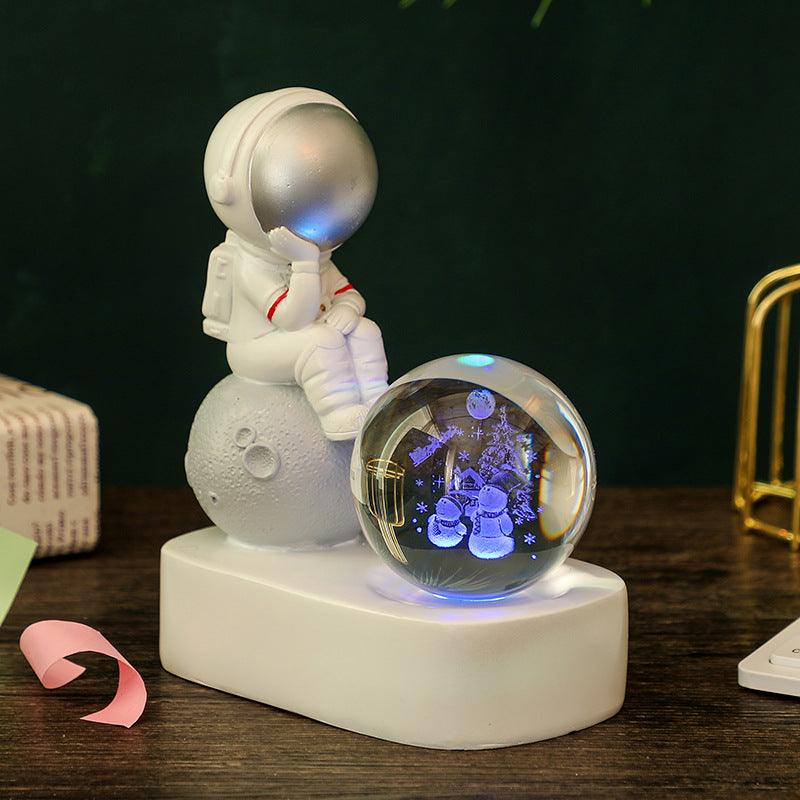 The Little Dreamer Astronaut Glowing Crystal Ball Night Light - Divine Heart L.A.