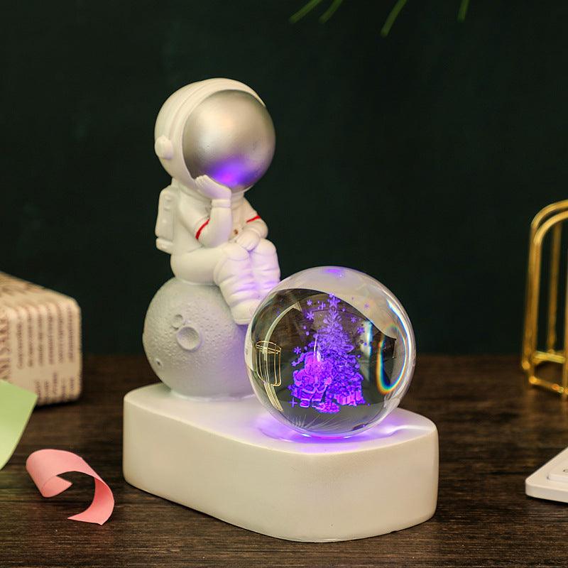 The Little Dreamer Astronaut Glowing Crystal Ball Night Light - Divine Heart L.A.