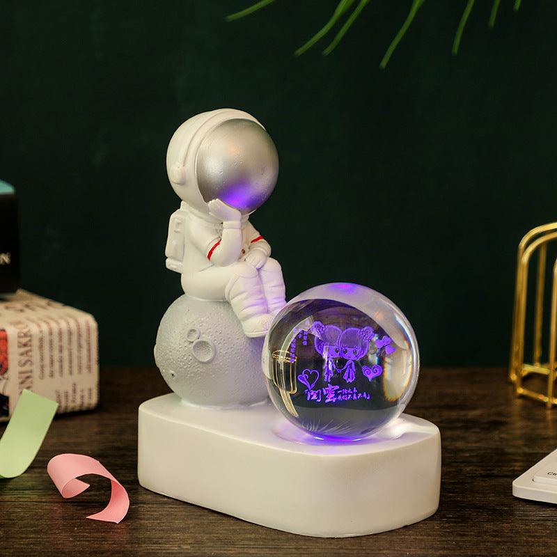 The Little Dreamer Astronaut Glowing Crystal Ball Night Light - Divine Heart L.A.