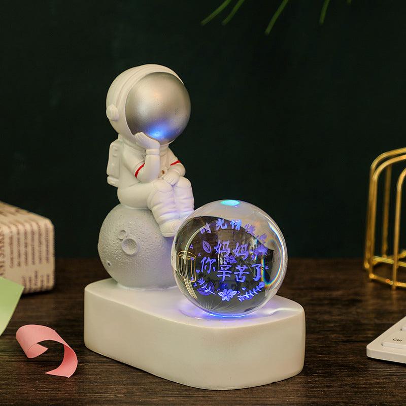 The Little Dreamer Astronaut Glowing Crystal Ball Night Light - Divine Heart L.A.