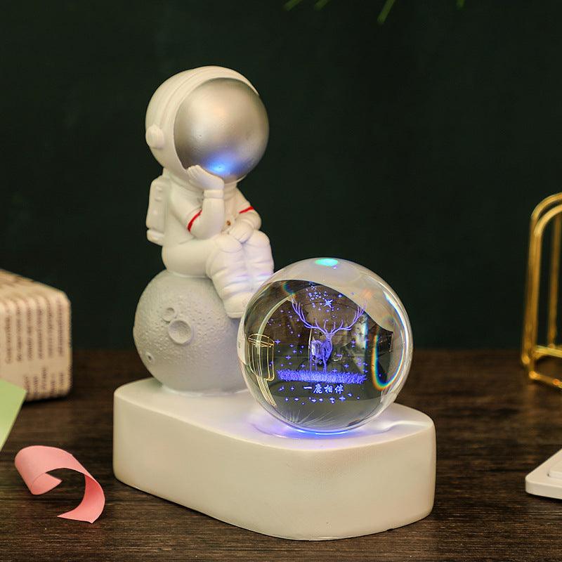 The Little Dreamer Astronaut Glowing Crystal Ball Night Light - Divine Heart L.A.