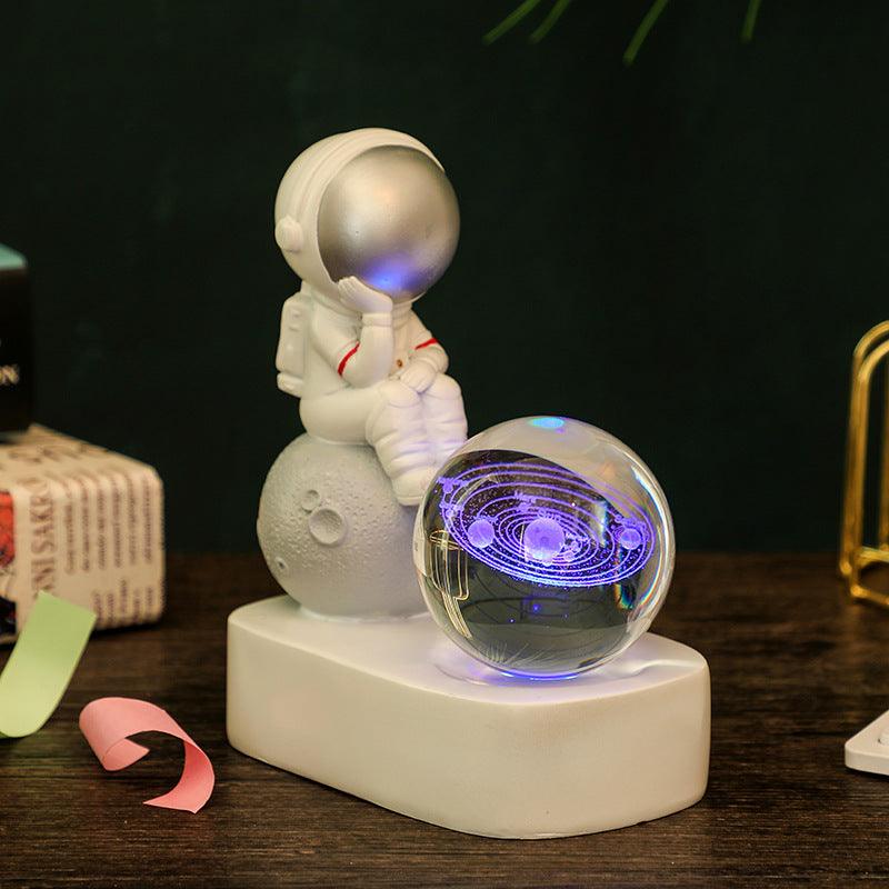 The Little Dreamer Astronaut Glowing Crystal Ball Night Light - Divine Heart L.A.