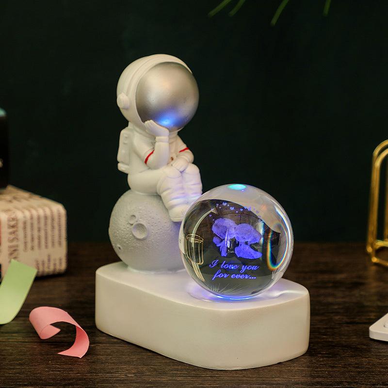 The Little Dreamer Astronaut Glowing Crystal Ball Night Light - Divine Heart L.A.