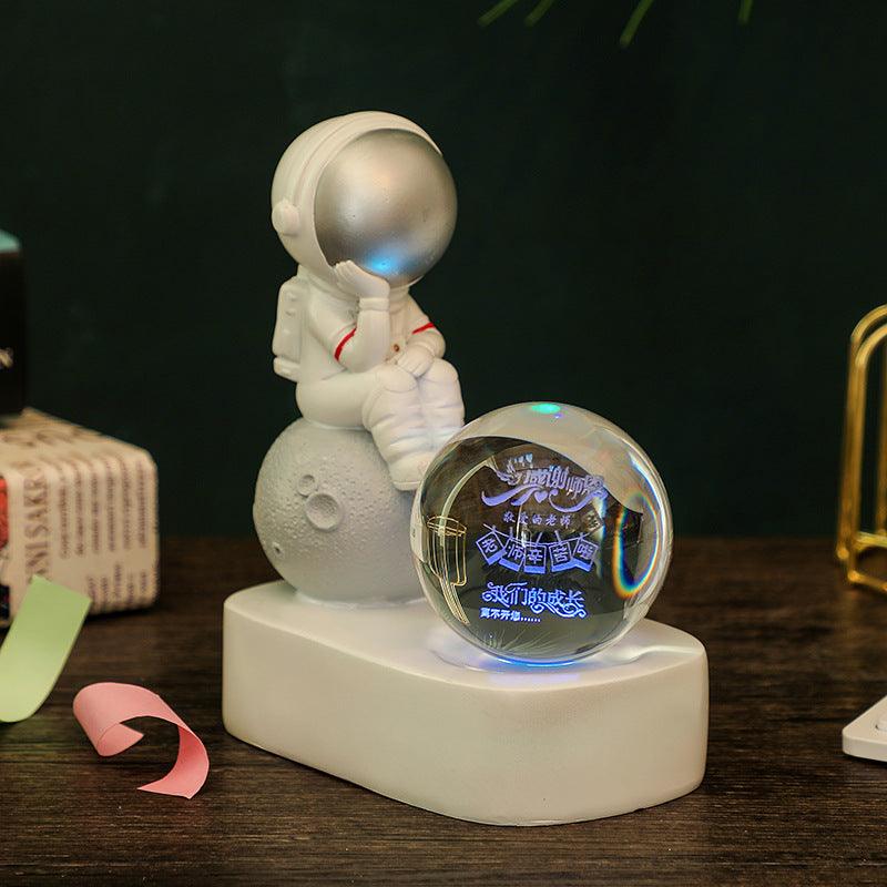 The Little Dreamer Astronaut Glowing Crystal Ball Night Light - Divine Heart L.A.