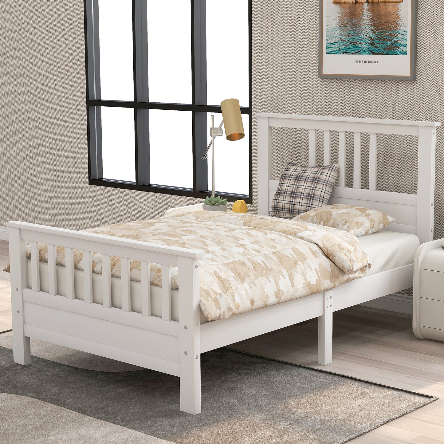 Twin Platform Bed with Headboard and Footboard - Divine Heart L.A.