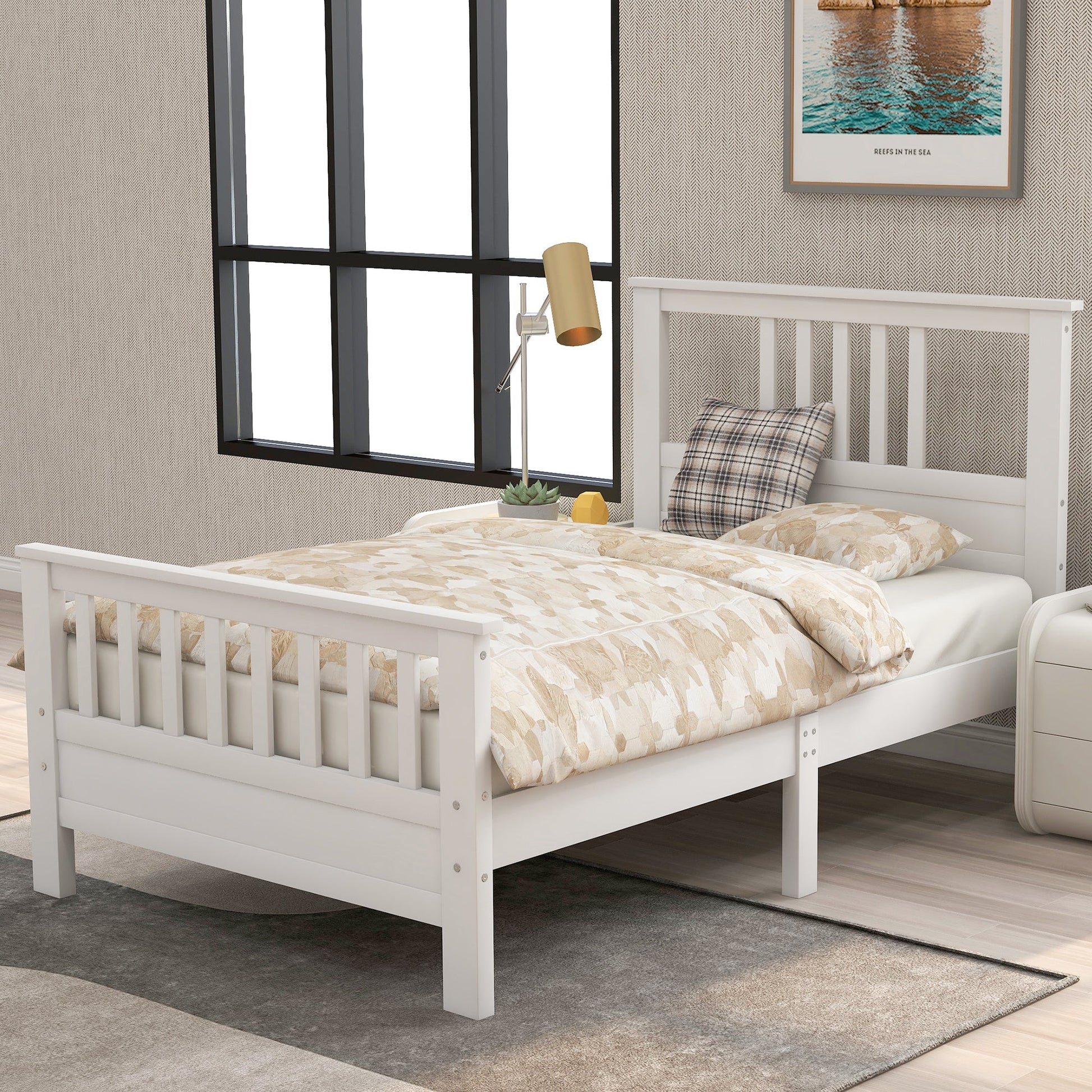 Twin Platform Bed with Headboard and Footboard - Divine Heart L.A.