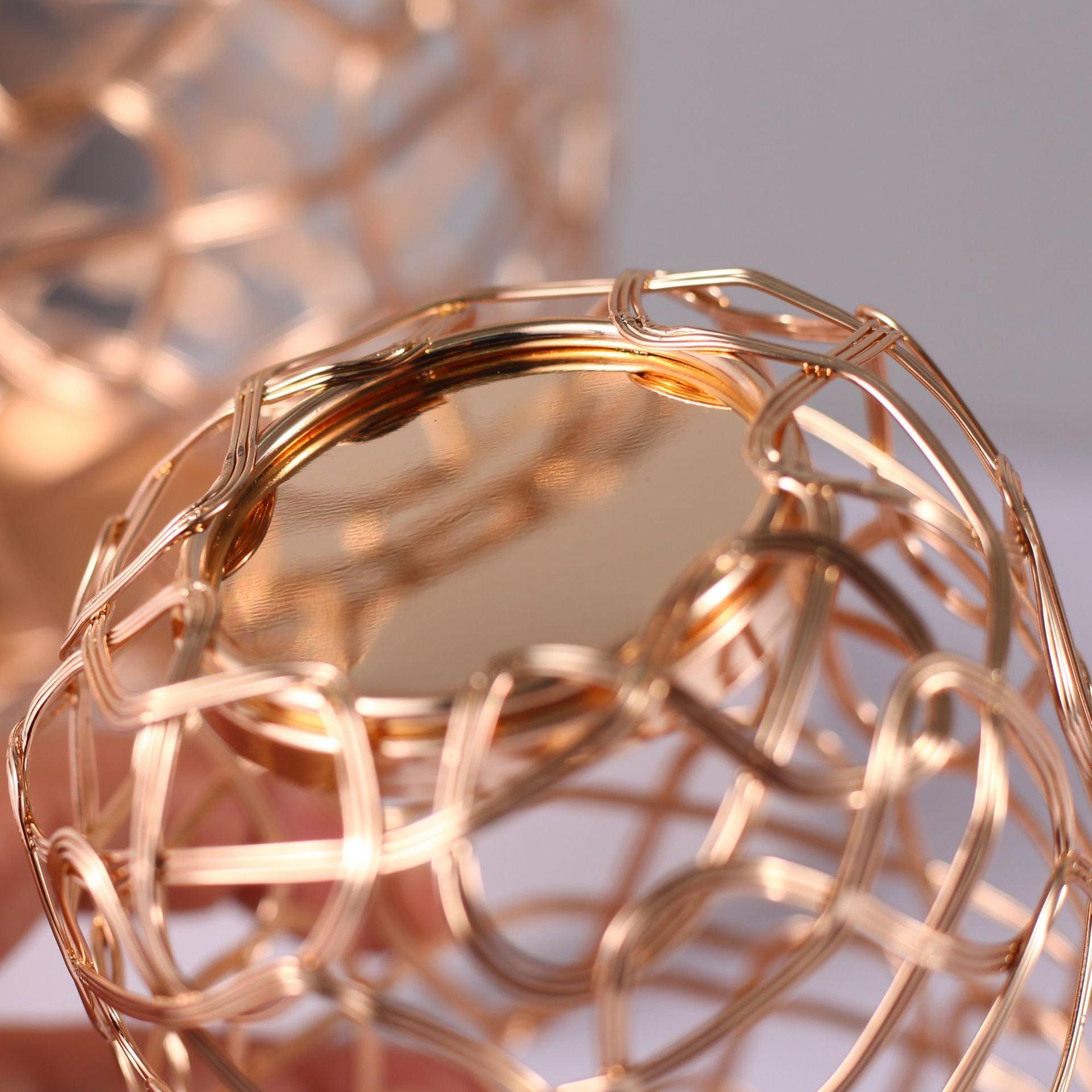 Universal Lines Electroplated Metal Candle Holder in Rose Gold - Divine Heart L.A.