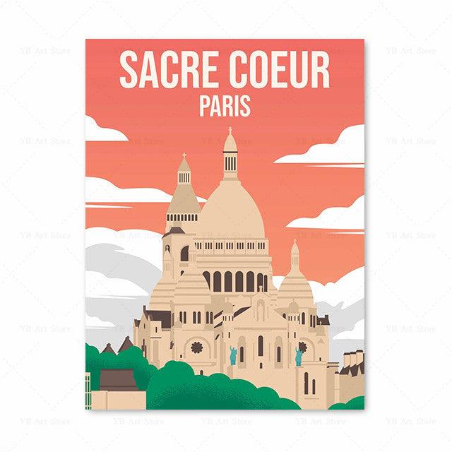 Vintage Travel Poster Print on Canvas Collection - Divine Heart L.A.