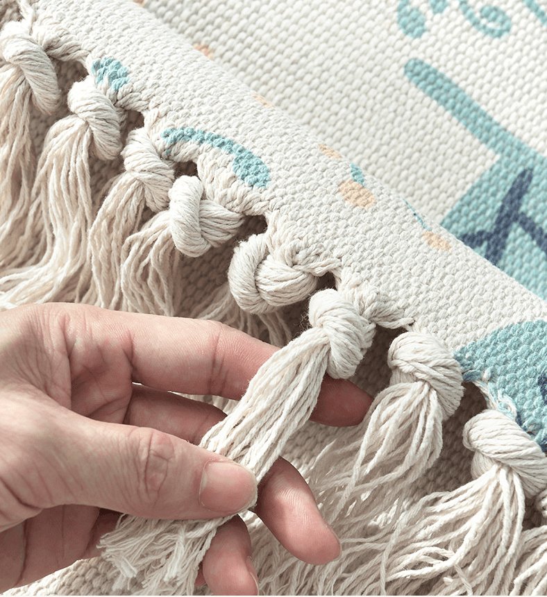 Watercolor Happy Animals Woven Floor Mat - Divine Heart L.A.